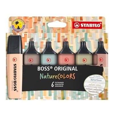 STABILO BOSS ORIGINAL NatureCOLORS - Fosforlu Kalem - 6lı Paket - Çeşitli Renkler