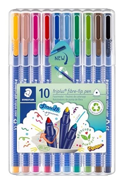 Staedtler 323 Sb10 Triplus Color Üçgen Keçeli Kalem 1.0 mm 10lu Set