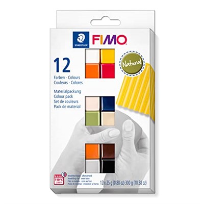 Staedtler Fimo 8023 C12-4 MP Fimo Soft Modelleme Kili Doğal Renkler (25 gr X 12 Blok)