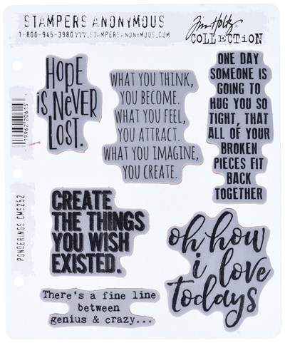 Stampers Anonim CMS252 Ponderings Tim Holtz Yapışkanlı Mühür, 17,8 x 21,6 cm, Şeffaf