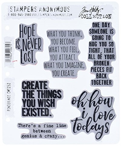 Stampers Anonim CMS252 Ponderings Tim Holtz Yapışkanlı Mühür, 17,8 x 21,6 cm, Şeffaf