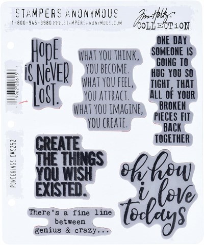 Stampers Anonim CMS252 Ponderings Tim Holtz Yapışkanlı Mühür, 17,8 x 21,6 cm, Şeffaf