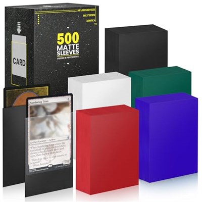 Standart MTG Kart Kılıfları 500lü Paket, Sağlam Kart Koruyucu Kılıflar Mat Arka Kaplama, Mükemmel Karıştırma - Fabmakerdan Tüm Ticaret Kartlarınızı, TCG Kartlarınızı ve Spor Kartlarınızı Koruyun,