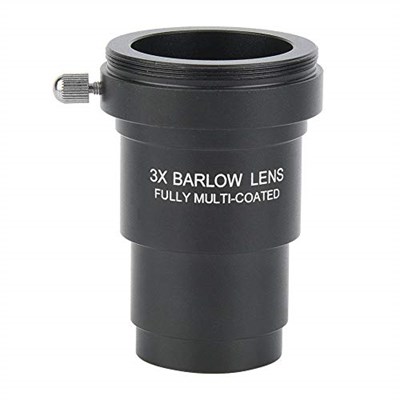 Standart Teleskop Mercek Astronomisi için M42x0,75 mm Diş ile 3,18 cm 3X Barlow Lens Tamamen Siyah Çok Kaplamalı