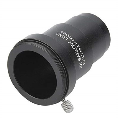 Standart Teleskop Mercek Astronomisi için M42x0,75 mm Diş ile 3,18 cm 3X Barlow Lens Tamamen Siyah Çok Kaplamalı