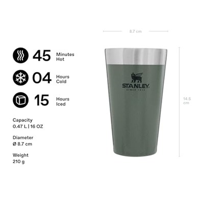 Stanley Adventure Stacking Pint Vakumlu Soğuk İçecek Bardağı, 0.47 L
