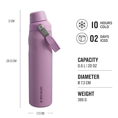 STANLEY Aerolight IceFlow Fast Flow Soğuk Su Termosu 0.60 Litre - Lila | Paslanmaz Çelik
