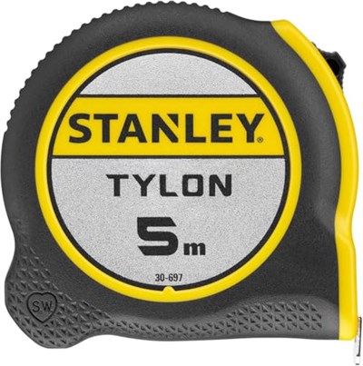 Stanley Bant ölçüsü Tylon 0-30-697 (5 m, Tylon polimer koruma katmanı, kaydırılabilir uç kancası, plastik gövde)
