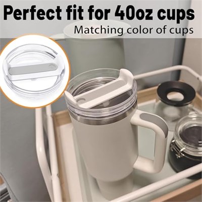 Stanley Cup için 40 oz Bardak Kapağı Yedek Kesim, 1 Paket Yedek Kapak, Stanley Bardak Aksesuarları için Dökülmeye Dayanıklı Bardak Kapakları (Şeffaf - Donma)