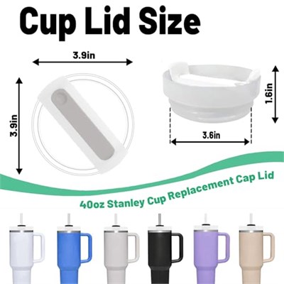 Stanley Cup için 40 oz Bardak Kapağı Yedek Kesim, 1 Paket Yedek Kapak, Stanley Bardak Aksesuarları için Dökülmeye Dayanıklı Bardak Kapakları (Şeffaf - Donma)