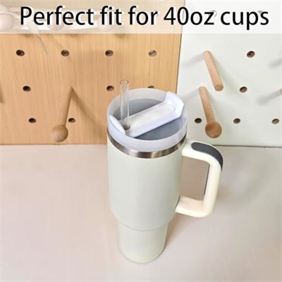 Stanley Cup için 40 oz Bardak Kapağı Yedek Kesim, Stanley Seyahat Tumbler için 2 Paket Şeffaf Yedek Kapak, Stanley Bardak Aksesuarları için Dökülmeye Dayanıklı Bardak Kılıfları (Opak - Beyaz)