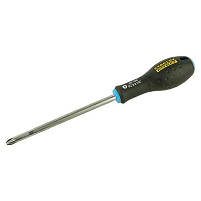 Stanley - FatMax Pozidriv PZ3 tornavida (150 mm bıçak uzunluğu, krom vanadyum ergonomik SoftGrip sap) 0-65-338, Gümüş