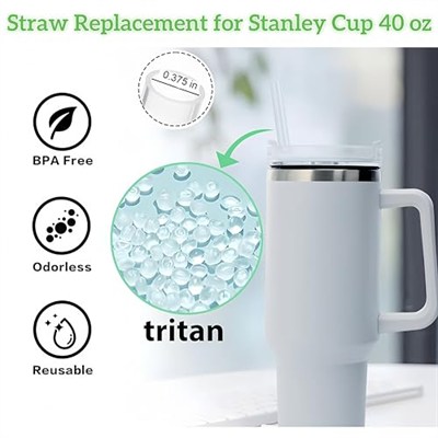 Stanley Kupası 40 oz için Pipetler, Stanley 40 oz Bardak için Yedek Pipet, Yeniden Kullanılabilir Pipet Aksesuarları, Bulaşık Makinesinde Yıkanabilir, Temizleme Fırçasıyla Temizle ve BPA İçermez, 6lı