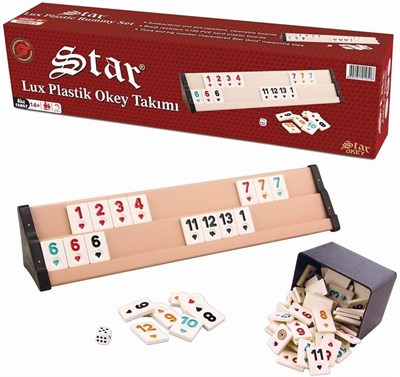 Star Oyun Aletleri Lüks Plastik Okey Takımı Koyu Bej