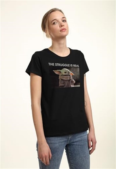 Star Wars The Mandalorian - Baby Yoda Meme Bisiklet Yaka T-Shirt Tişört Kadın