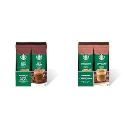 Starbucks Caffè Mocha Premium Kahve Karışımı, 10x24 g ve Starbucks Cappuccino Premium Kahve Karışımı (10 x 18gr)