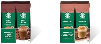 Starbucks Caffè Mocha Premium Kahve Karışımı, 10x24 g ve Starbucks Cappuccino Premium Kahve Karışımı (10 x 18gr)