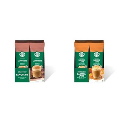 Starbucks Cappuccino Premium Kahve Karışımı (10 x 18gr) ve Starbucks Caramel Latte Premium Kahve Karışımı, 10x23 g
