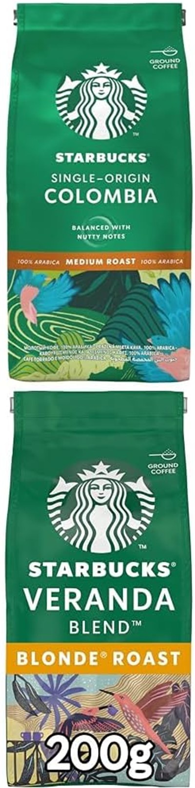 Starbucks Öğütülmüş Filtre Kahve 2li Paketi (Single-Origin Colombia, Veranda Blend)