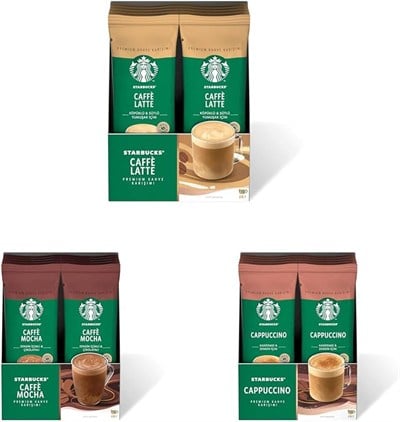 Starbucks Premium Kahve Karışımı 30lu Karma Paket (Caffe Latte, Caffe Mocha, Cappuccino)