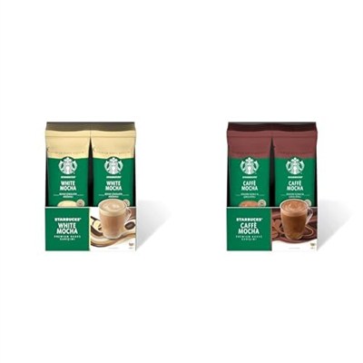 Starbucks White Mocha Premium Kahve Karışımı, 10x24 g ve Starbucks Caffè Mocha Premium Kahve Karışımı, 10x24 g