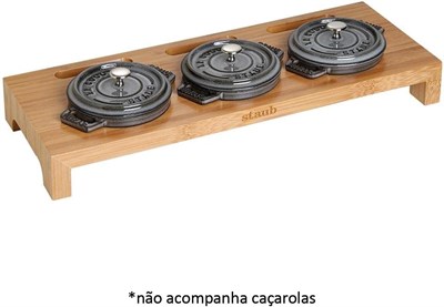 Staub Ahşap 3lü Mini Tencere Standı