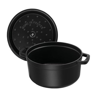 STAUB Dökme Demir Kızartma Tavası/Güveç, Yuvarlak 16 cm, 1,2 L, Siyah