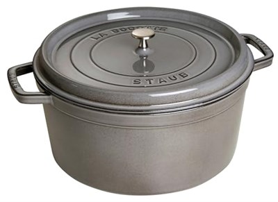 Staub La Cocotte Döküm Tencere, Gri, 8.35 Litre - Bedenler: 24 cm, 30 cm