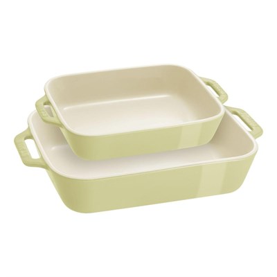 Staub Seramik Fırın Kabı Seti 2 Parça Açık Yeşil