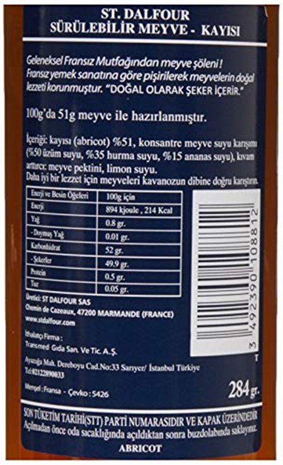 St.Dalfour Kayısı Reçeli 284 Gr.