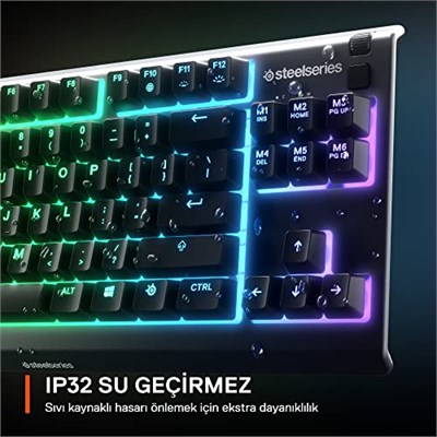 steelseries Apex 3 TKL Türkçe Gaming Klavye Tenkeyless, 8 Bölge RGB Aydınlatma Türkçe QWERTY - Seçenekler: Apex 3 TKL, Apex Pro TKL Wireless, Apex Pro