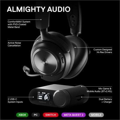 SteelSeries Arctis Nova Pro Kablosuz Xbox Çoklu Sistem Oyun Kulaklığı - Premium Hi-Fi Sürücüleri - Aktif Gürültü Önleme Infinity Güç Sistemi - Ste - Seçenekler: Nova Pro Xbox, Nova Pro PlayStation, PC
