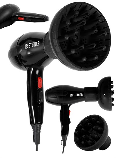 Steiner Alman 3800 Watt Professional Saç Kurutma Makinesi AC Motor Fön Makinesi + Difüzör Başlık + 2 Adet Düz Başlık