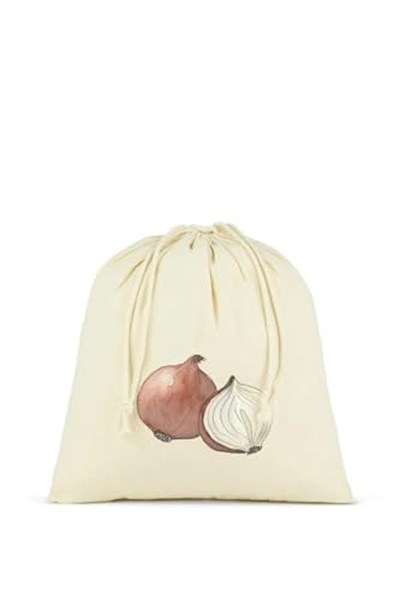 stonehill Patates, Soğan ve Sarmısak Saklama Torbası, 3lü Set, Ham Bez Kumaş, Çekme İpli