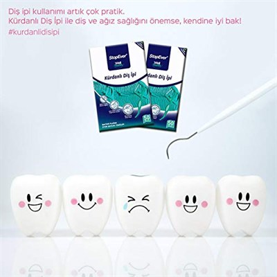 StopEver Well Tooth Kürdanlı Diş İpi 3lü Paket | Nane Aromalı | 150 Adet (3 x 50) | Diş Arası Temizliği, Ağız Hijyeni ve Günlük Kullanım için İdeal