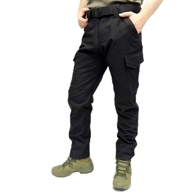 Su-Rüzgar Geçirmez Siyah Softshell Pantolon