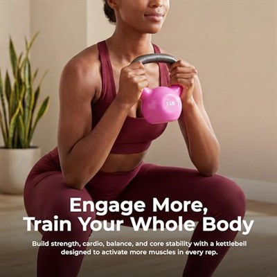 Sunny Health & Fitness Vinil Kaplamalı Kettlebell, Güç Ağırlık Antrenmanı ve Savurma Egzersizi için