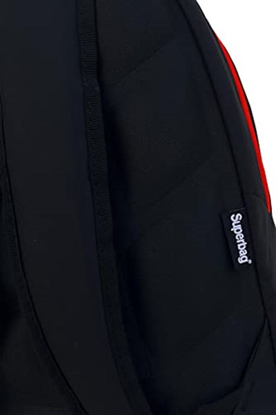 Superbag Sırt Çantası Siyah-fosforlu Portakal Seyahat Kurs Okul Günlük Kullanım