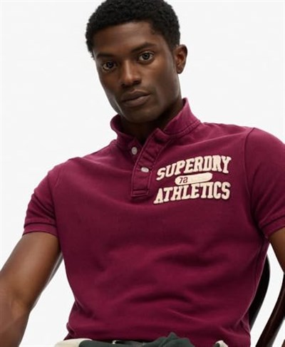 SUPERDRY Regular Fit Baskılı Polo T-Shirt Vintage Athletic Polo, 5003297705