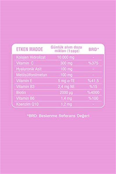 Supra Protein Collagen Beauty Formula 28 Saşe Toz Kolajen Takviyesi- Tip 1&3-28 Günlük Kür