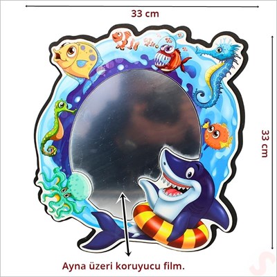 SüSLe Bebek ve Parti Deniz Canlıları Aynalı Duvar Stickerı, 33cm x 33cm