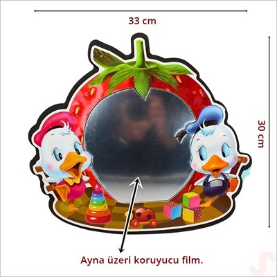 SüSLe Bebek ve Parti Donald Duck Aynalı Duvar Stickerı, 33cm x 30cm