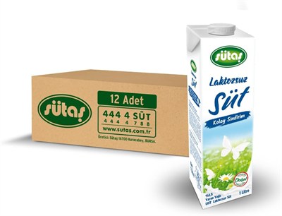 sütas Laktozsuz Süt 1 L (12 adet)