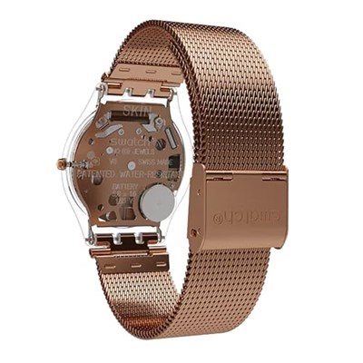 Swatch Montre Hello Darling en acier rose Skin, Kayış