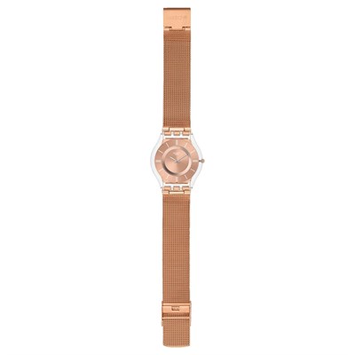 Swatch Montre Hello Darling en acier rose Skin, Kayış