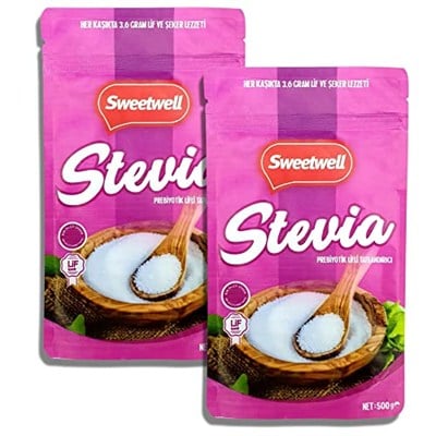 Sweetwell Stevia Prebiyotik Lifli Toz Sofralık Tatlandırıcı 500 Gr x 2 Adet