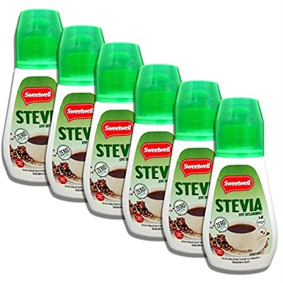 Sweetwell Stevia Sıvı Tatlandırıcı Sıfır Kalori 200 ML x 6 Adet