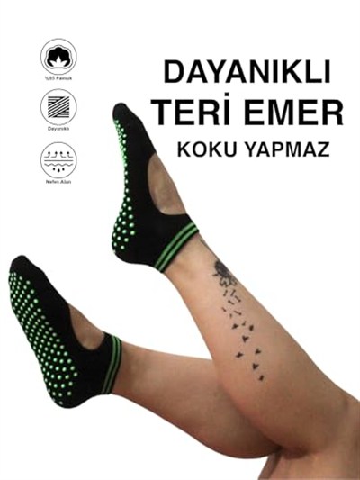 Sweex Kadın 4’lü Kaymaz Tabanlı Pamuklu Yoga Pilates Çorapları - Nefes Alabilir, Renkli, Konforlu 37-40