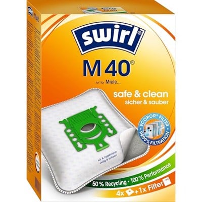 Swirl M 40/10 EcoPor, Siemens ve Bosch Elektrikli Süpürgeler için Toz Torbası, EcoPor-Filter
