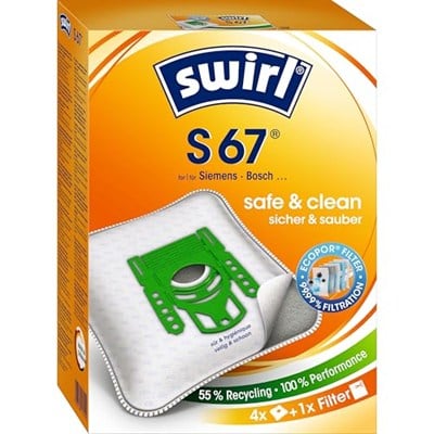 Swirl S 67 EcoPor, Siemens ve Bosch Elektrikli Süpürgeler için Elektrikli Süpürge Toz Torbası